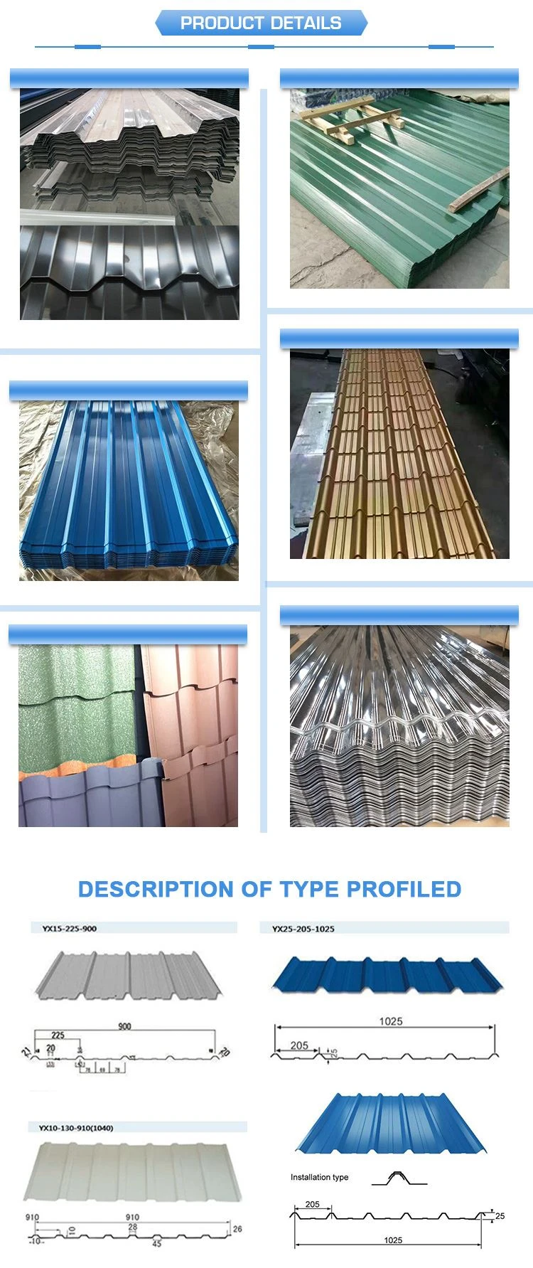 Metal building materials Corrugated Aluminium Zinc Roofing Sheets